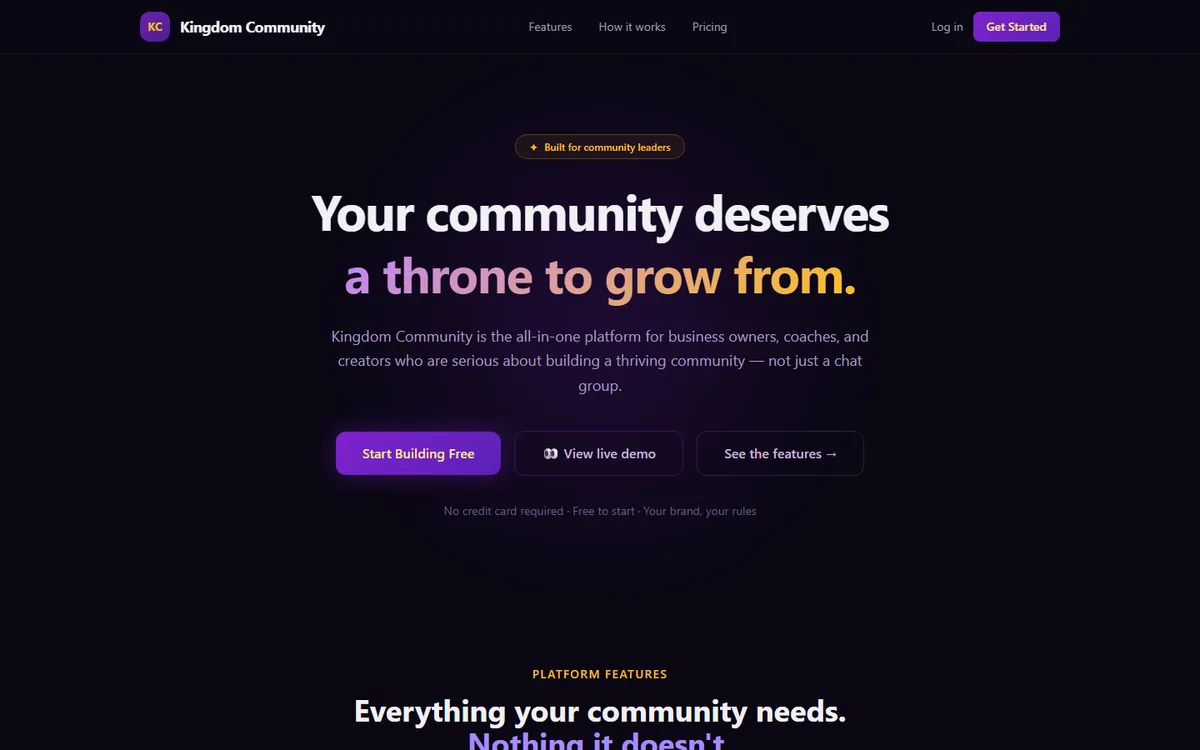 Screenshot of Kingdom Community